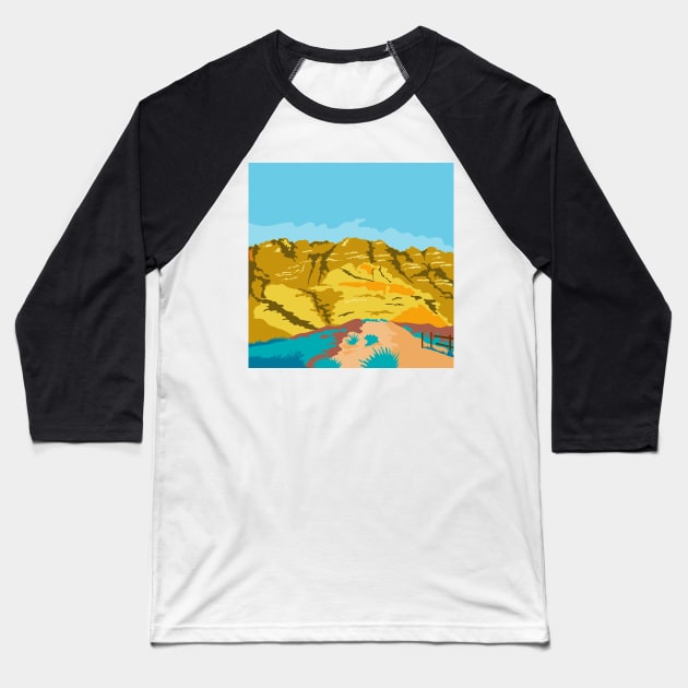 Red Rock Canyon WPA Baseball T-Shirt by retrovectors